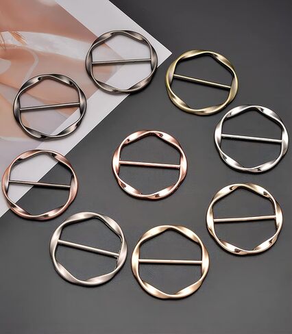 9 قطعة حلقات مشبك وشاح تي شيرت مقاطع التعادل دائرة الملابس الزاوية معقود التفاف حامل مشد للخصر مشبك المشبك للنساء (نمط B1) in Kuwait