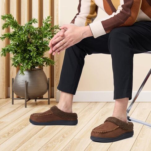 SormGuum Men's Fuzzy Slippers house Shoes Slides for Mens Fur in Saudi Arabia