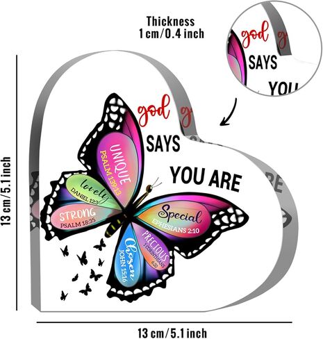 Religious Gifts Christian Gifts for Women Inspirational Gifts for Women Positive Gift Prayer God Sign Table Desk Shelf Decoration for Women Mom Friend Sister Acrylic Hearts Plaques in Kuwait