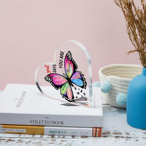 Religious Gifts Christian Gifts for Women Inspirational Gifts for Women Positive Gift Prayer God Sign Table Desk Shelf Decoration for Women Mom Friend Sister Acrylic Hearts Plaques in Kuwait