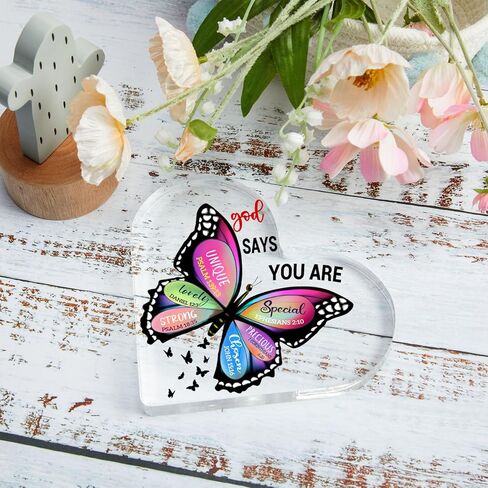 Religious Gifts Christian Gifts for Women Inspirational Gifts for Women Positive Gift Prayer God Sign Table Desk Shelf Decoration for Women Mom Friend Sister Acrylic Hearts Plaques in Kuwait
