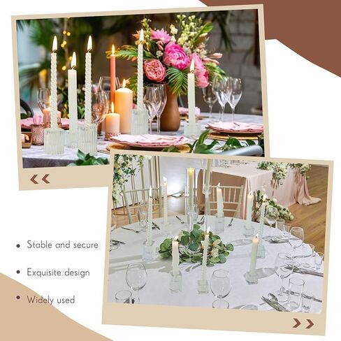 12 قطعة من حوامل الشموع الزجاجية من موموفي، حامل شموع شريطية رأسية، بالجملة لشمعة عمود، حامل عصي شموع مستدقة للحفلات، وحفلات الزفاف والاحتفالات in Kuwait