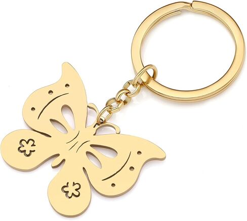 LONYOO Stainless Steel Butterfly Keyring Pendant Butterfly Keychain Gifts for Women Girls Key Chain Car Purse Charms in Saudi Arabia