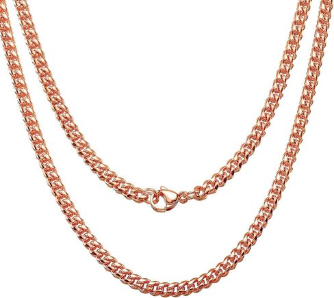 Jewelry Kingdom 1 Cuban Link Chain Necklace or Bracelet with Quick Release Buckle for Men Boys RoseGold Stainless Steel Hip Hop Miami Curb Chain 7-30 inches in Kuwait