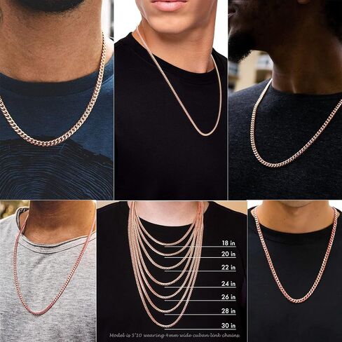 Jewelry Kingdom 1 Cuban Link Chain Necklace or Bracelet with Quick Release Buckle for Men Boys RoseGold Stainless Steel Hip Hop Miami Curb Chain 7-30 inches in Kuwait