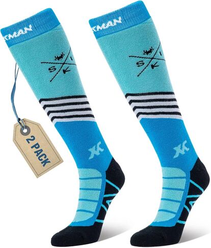 جوارب XCMAN للتزلج مكونة من زوجين من جوارب صوف ميرينو الحرارية للتزلج على الجليد مناسبة للرجال in Kuwait