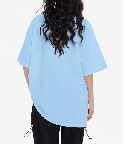 تي شيرت نسائي كبير الحجم تي شيرت برسوم علم الولايات المتحدة الأمريكية تي شيرت كلاسيكي فضفاض بأكمام قصيرة تيشيرتات صيفية فضفاضة من القطن برقبة دائرية in Kuwait