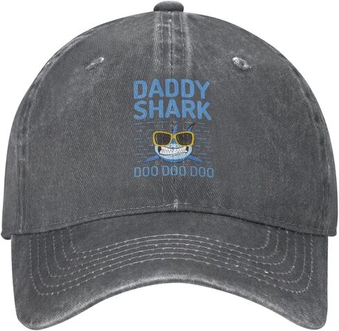 Daddy SharkDistressed Adjustable Washed Denim Mens Dad Trucker Hat Baseball Ball Cap for Men in Saudi Arabia