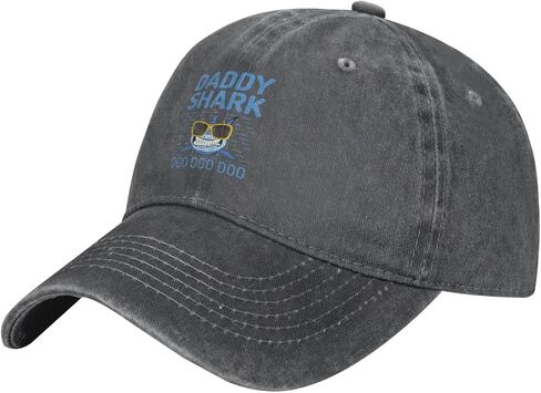 Daddy SharkDistressed Adjustable Washed Denim Mens Dad Trucker Hat Baseball Ball Cap for Men in Saudi Arabia