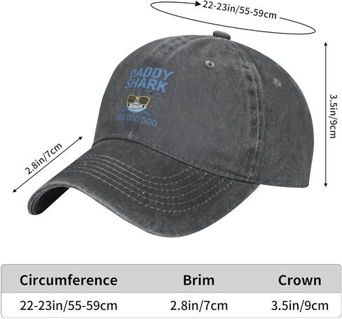 Daddy SharkDistressed Adjustable Washed Denim Mens Dad Trucker Hat Baseball Ball Cap for Men in Saudi Arabia