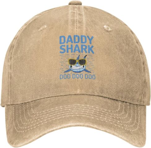 Daddy SharkDistressed Adjustable Washed Denim Mens Dad Trucker Hat Baseball Ball Cap for Men in Saudi Arabia