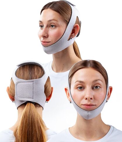 Anti Snoring Chin Strap - Adjustable Snore Stopping Device Face Mask Bandage Keeping Mouth Closed Mouth Nasal Breathing Women Men Large in Kuwait