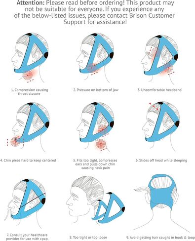 Anti Snoring Chin Strap - Adjustable Snore Stopping Device Face Mask Bandage Keeping Mouth Closed Mouth Nasal Breathing Women Men Large in Kuwait