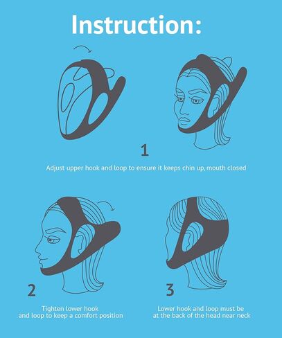 Anti Snoring Chin Strap - Adjustable Snore Stopping Device Face Mask Bandage Keeping Mouth Closed Mouth Nasal Breathing Women Men Large in Kuwait