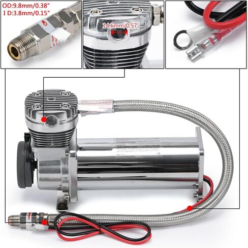 PTNHZ Universal 1/4 NPT DC 12V 480c 200 PSI التحكم في كيس الهواء ضاغط التعليق/مجموعة ركوب المضخة للسيارات/الدراجات النارية in Saudi Arabia