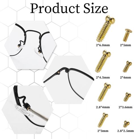 Eyeglass Repair Kit with Screws, Gold Eye Glass Repairing Kit Glasses Repair Tool with Precision Screwdriver, Nose Pads, Cleaning Cloth, Tweezers for Eyeglasses, Sunglasses, Watch, Clock Repair in Saudi Arabia