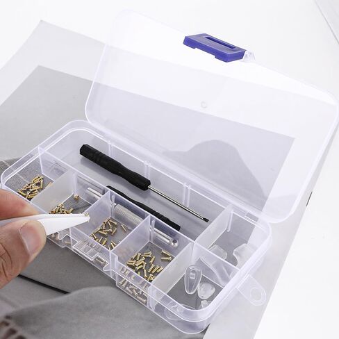 Eyeglass Repair Kit with Screws, Gold Eye Glass Repairing Kit Glasses Repair Tool with Precision Screwdriver, Nose Pads, Cleaning Cloth, Tweezers for Eyeglasses, Sunglasses, Watch, Clock Repair in Saudi Arabia