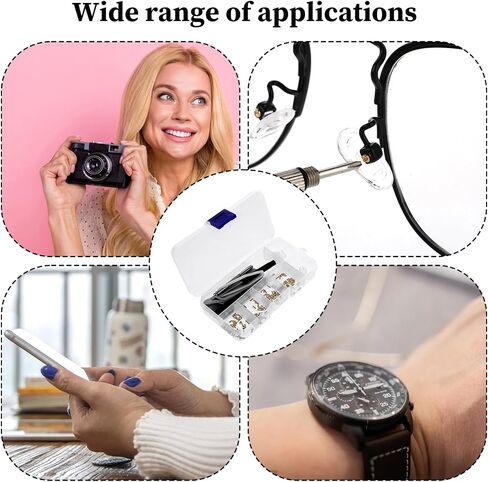 Eyeglass Repair Kit with Screws, Gold Eye Glass Repairing Kit Glasses Repair Tool with Precision Screwdriver, Nose Pads, Cleaning Cloth, Tweezers for Eyeglasses, Sunglasses, Watch, Clock Repair in Saudi Arabia