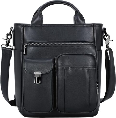TIDING Genuine Leather Shoulder Bag for Men Large Crossbody Bag Work Business Messenger Bag Man Purse Fits 11 Inch Tablet in Saudi Arabia
