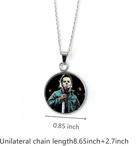 Twin Six Michael Myrs 3pcs Horror Halloween Necklace Earring Bracelet Set, Cosplay Pendant Keyring, Gifts for Women, Men, Girls, Boys in Kuwait