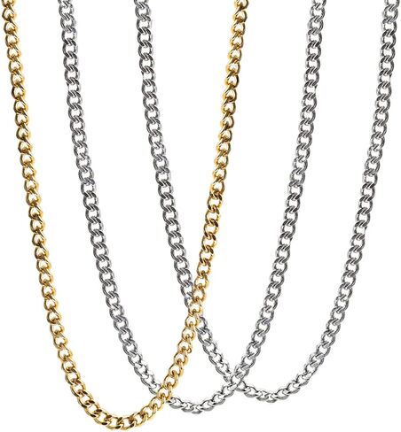 Andblue 3 Pcs 3.5mm Mens Chain Necklaces Stainless Steel Cuban Link Chain for Men Women 18, 20, 22, 24 Inch in Saudi Arabia