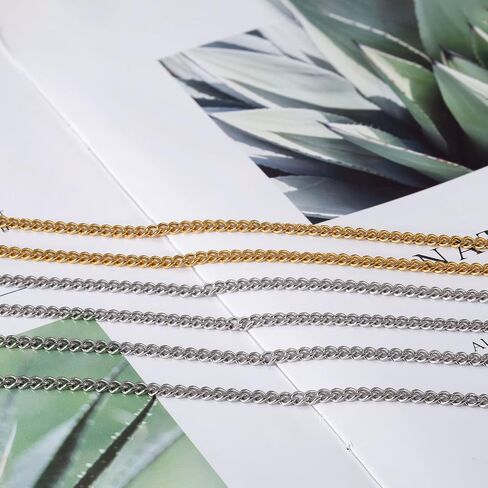 Andblue 3 Pcs 3.5mm Mens Chain Necklaces Stainless Steel Cuban Link Chain for Men Women 18, 20, 22, 24 Inch in Saudi Arabia