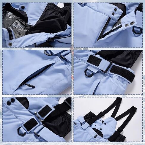 سراويل RIUIYELE النسائية القابلة للفصل للتزلج للسيدات في الهواء الطلق مقاومة للرياح ومقاومة للماء وبنطلون الثلج مقاوم للماء وجيد التهوية in Kuwait