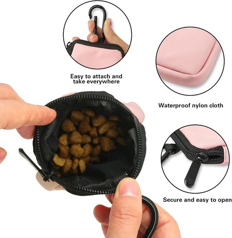 Waterproof Dog Treat Pouch, Dog Training Treat Pouch Built in Poop Bag Dispenser Adjustable Shoulder Bag (BLK) (BLK) in Saudi Arabia