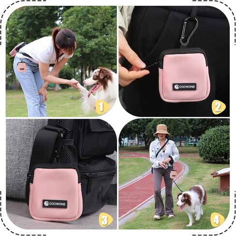 Waterproof Dog Treat Pouch, Dog Training Treat Pouch Built in Poop Bag Dispenser Adjustable Shoulder Bag (BLK) (BLK) in Saudi Arabia