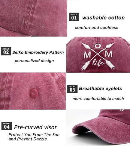 قبعة LOKIDVE Mom Life Arrow على شكل ذيل حصان، قبعة بيسبول متوترة ذات كعكة عالية in Kuwait