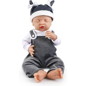 IVITA 14 inch Full Body Silicone Reborn Baby Girl Not Vinyl Dolls Anatomically Correct Newborn Lifelike Silicone Baby Dolls Stress Relief Anti-Stress Toys for Kids & Toddlers Child Gifts - Girl