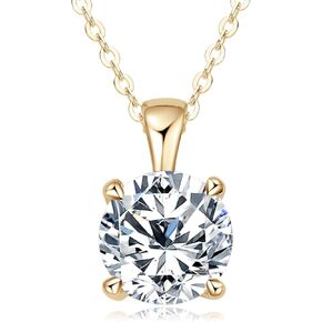 Moissanite Necklace 925 Sterling Silver 1-3CT Round Cut Solitaire Diamond Pendant Necklace for Women, Gift, 16+2''chain in Kuwait