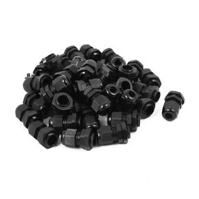 uxcell PG9 Waterproof IP68 Safety Nylon Cable Gland Connector Joints Black 40pcs