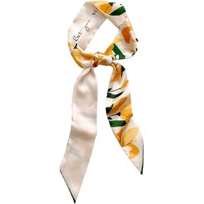 IMLECK Fashion Floral Print Bag Handbag Handle Ribbon Scarf Neckerchief Scarf