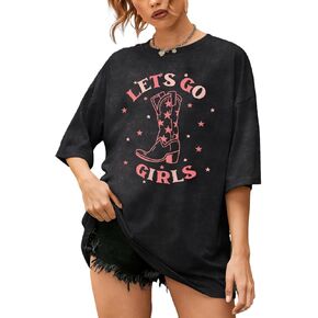 Let's Go Girls Shirt Women Bachelorette Party T-Shirt Funny Letter Graphic Tops Bridal Wedding Vintage Vacation Tees