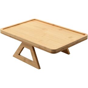 Sofa Arm Tray Table Clip-Bamboo Sofa Clip Side Table-Wide Sofa Arm Table-Flexible and Foldable-Ideal for Cell Phones,Cups,Fruits or Snacks-Thoughtful Gifts (Rectangular)