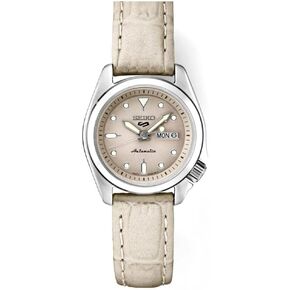 Seiko Men's Rose Gold Dial Brown Leather Band Automatic Watch