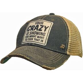 So Apparently, I Have an Attitude Distressed Trucker Cap, Navy Blue, Cotton, Polyester, Indoor, Outdoor
