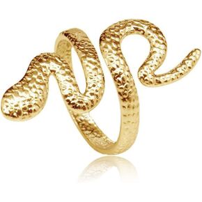 Twist Snake Ring for Women,14K Gold Plated Silver Punk Gothic Cocktail Party Wrap Ring Jewelry Gift for Her