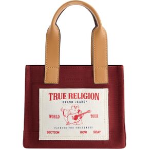 True Religion Tote Bag, Women's Mini Travel Shoulder Purse Handbag with Adjustable Strap, Sage