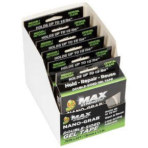Duck Max Strength Double-Sided Gel Tape with Nano-Grab Technology, Heavy Duty, Multi-Purpose & Removable Adhesive, 0.94 in. x 10 ft, Clear, 2 Rolls