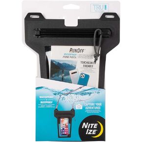 حقيبة هاتف Nite Ize Runoff مقاومة للماء مع حبل وسحاب TRU - حقيبة هاتف خلوي عالمية مقاومة للماء - ملحقات متينة للشاطئ وحمام السباحة - أزرق