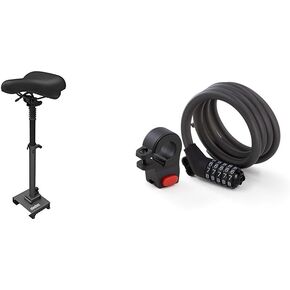 Segway Ninebot Electric Scooter Seat Saddle for MAX G30P and G30LP, Adjustable Comfortable and Shock Absorbing MAX Seat Saddle, Black, Large