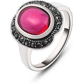 Rose Red Stone Rings For Women 2023 Vintage Style Finger Jewelry Luxury Beauty Gifts 2023