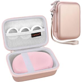 Canboc Label Maker Case for Mini Label Maker SUPVAN E10 Label Maker Machine, Mesh Bag fits Tape and USB Cable, Rose Gold