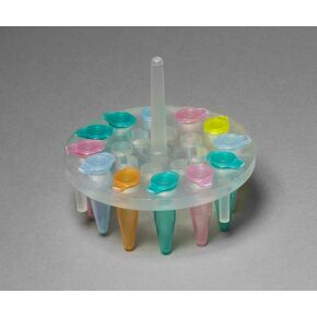 SP Bel-Art ProCulture Round Microcentrifuge Floating Bubble Rack; For 0.5ml Tubes, 20 Places, Fits in 1000ml Beakers (F18875-1600)