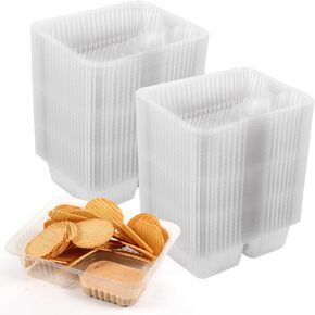 200 Pcs Plastic Nacho Trays, Small Disposable Tray for Nachos & Cheese Dip, Clear Nacho Containers for Chip and Dip, 2 Compartment Boats Great for Dips, Snacks, Fair Foods