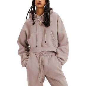 Yeokou Women's Fleece 2 Piece Outfits Sweatsuits Pullover Hoodie Sweatshirt Jogger Pants Tracksuits Set