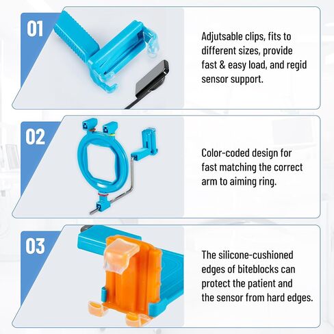 حامل مستشعر الأشعة السينية للأسنان: نظام تحديد موضع الفيلم الرقمي داخل الفم 4 في 1 لمحاذاة مستشعر دقيقة ومستقرة، وحلقات التصويب وأذرع المؤشر in Kuwait