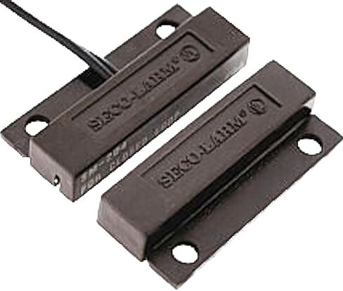 Seco-Larm SM-204Q/BR Miniature Surface-Mount Magnetic Contact, Brown; 1" Gap; Screw or Adhesive Mount; Weatherproof ABS Plastic Case; 15" Leadsextend from Center of Switch in Saudi Arabia